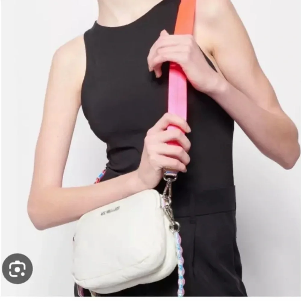 MZ Wallace White Crossbody Bag with Pink Strap - Picture 2 of 16